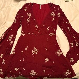 Free People Boho Dress with Flare Sleeves